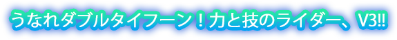 うなれダブルタイフーン！力と技のライダー、V3!!
