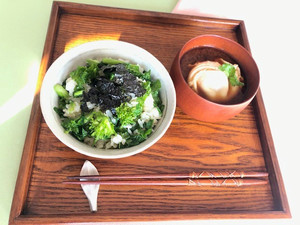 菜の花ご飯と卵の赤出し味噌汁 マツコとフミエのもっとやっつけ晩御飯 ５時に夢中 バラエティ Tokyo Mx