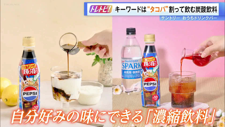 TOKYO MX（地上波9ch）朝の報道情報番組「Wake Up 7」（月～金曜 7:00～）。最新のトレンドを紹介する「トレトピ」のコーナーでは、人気の「濃縮飲料」を紹介しました。