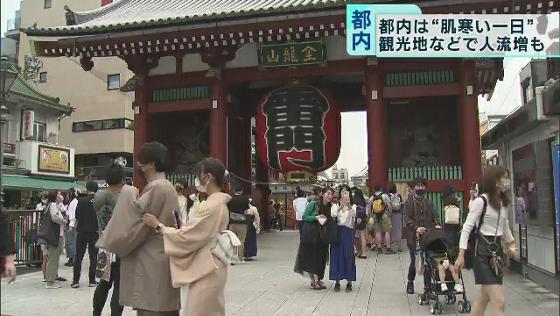 肌寒い一日でも、東京都内の観光地は人流増加か