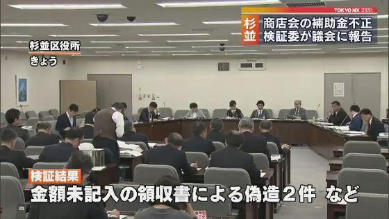 　東京・杉並区の商店街が、東京都の補助金1900万円を不正に受給していた問題について、調査を進めている区の検証委員会が区議会に初めて報告しました。委員や傍聴していた区民からは厳しい意見が出ました。
