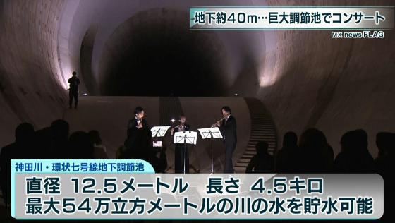 地下約40ｍの巨大調節池でクラシックコンサート開催