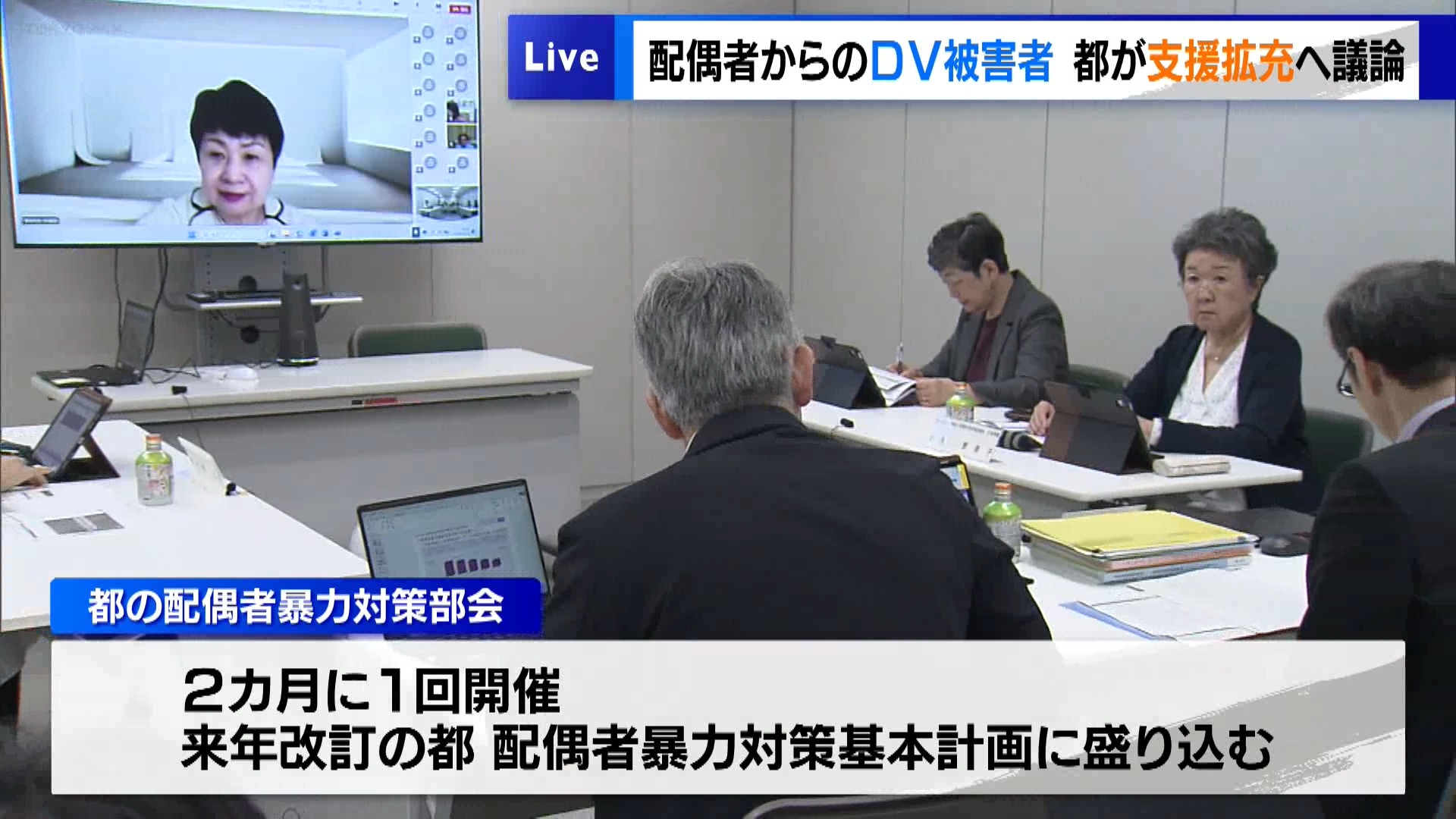 配偶者やパートナーからの暴力「DV」=ドメスティックバイオレンスの被害者を支援するため、東京都庁で専門家などが対策を話し合う会議が開かれました。
