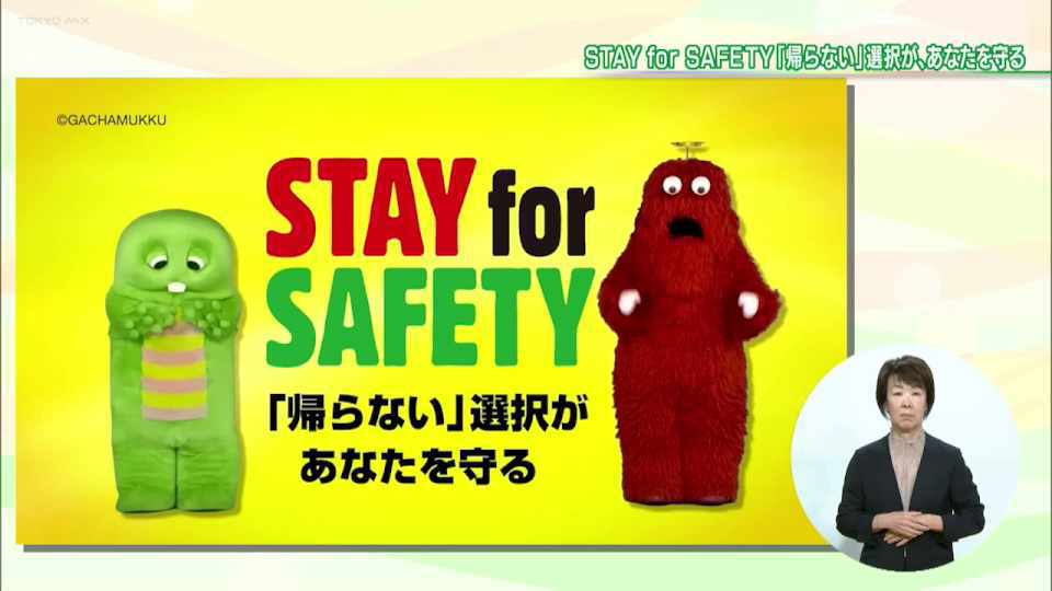 暮らしに役立つ情報をお伝えするTOKYO MX(地上波9ch)の情報番組「東京インフォメーション」(毎週月―金曜、朝7:15~)。
今回は新たな帰宅困難者対策についてガチャピンとムックが分かりやすく解説する動画「STAY for SAFETY」についてや、都内日本庭園などの「春の東京いい庭キャンペーン」を紹介しました。