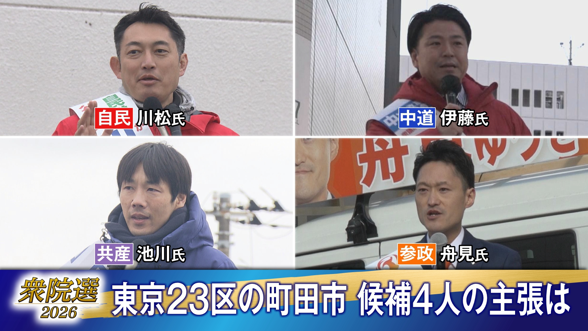 プレビュー】＜首都決戦2026＞衆院選・東京23区 候補4人の主張は…直後