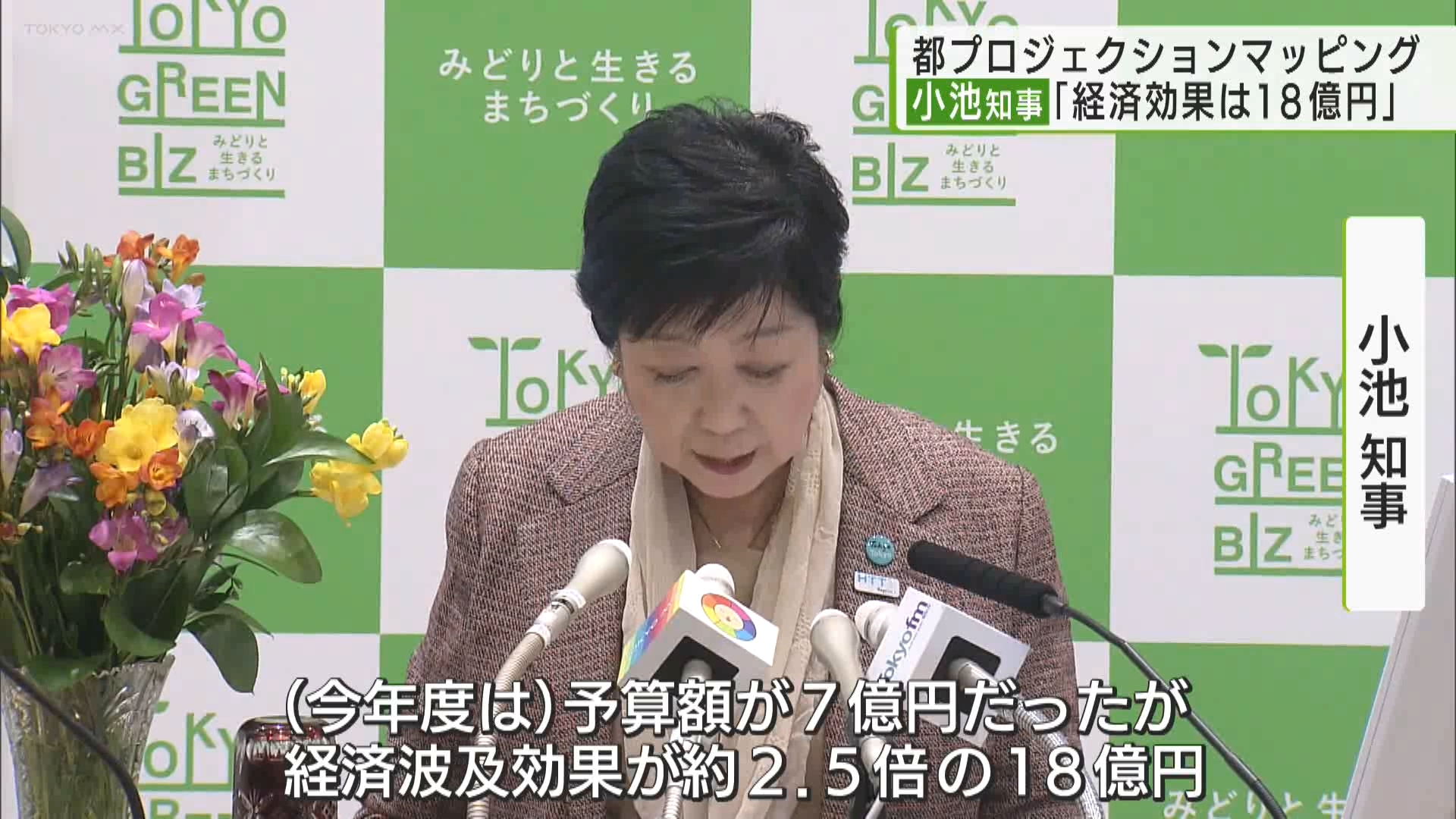 都庁舎のプロジェクションマッピング　経済効果「18億円」