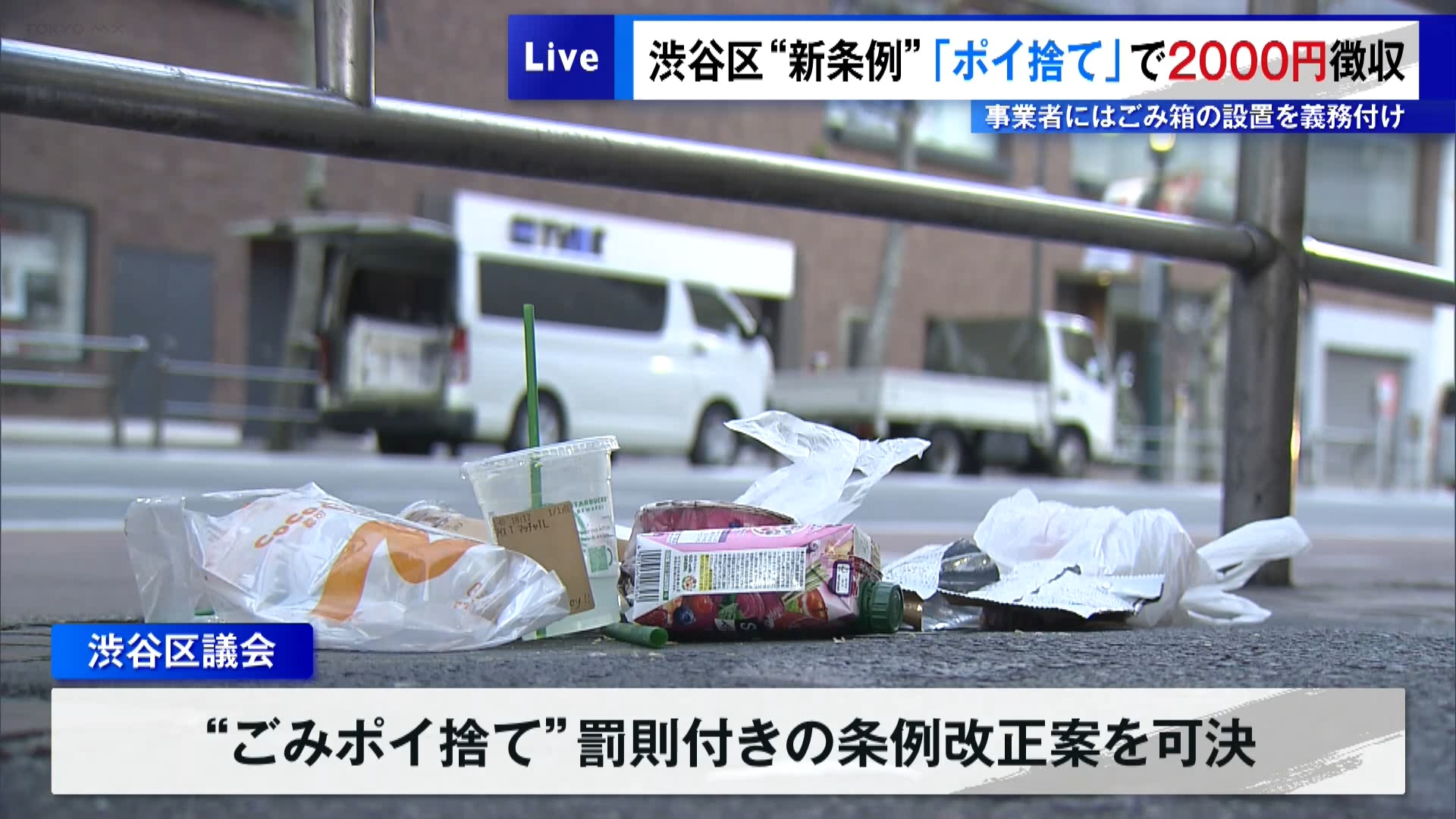 “渋谷で「ポイ捨て」したら2000円を徴収”という条例が、東京・渋谷区議会で成立しました。
