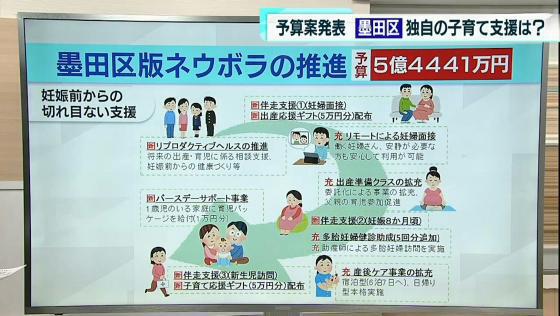 　東京都の子育て政策について議論が始まりましたが、都内の各自治体でも2023年度予算案に独自の子育て政策が盛り込まれています。発表会見を行った墨田区・港区・文京区の子育て政策に注目しました。
