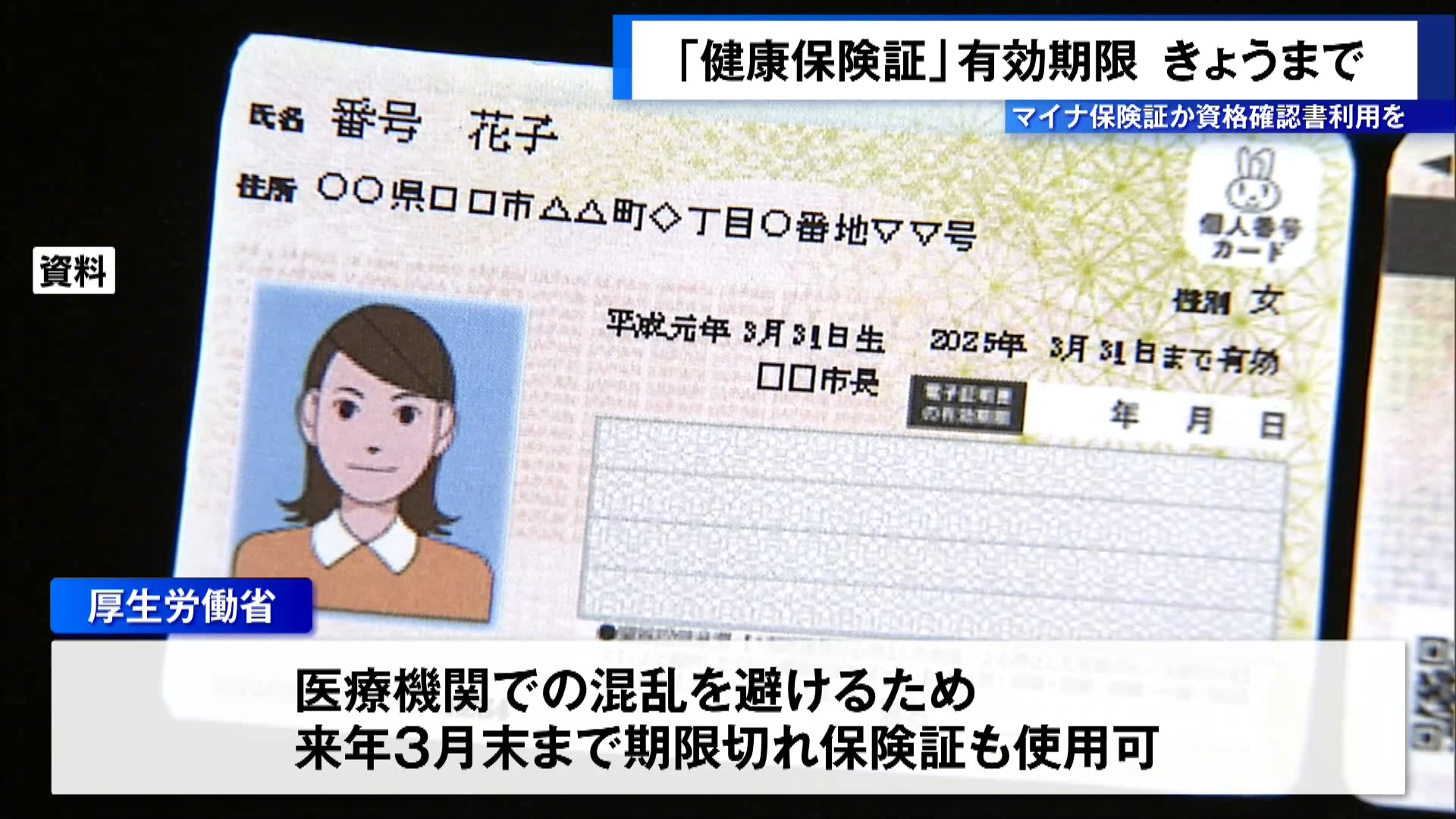 会社員や公務員らの健康保険証の有効期限は12月1日までです。厚生労働省は期限が切れる2日以降は、健康保険証とひも付けられたマイナンバーカード、いわゆる「マイナ保険証」かマイナンバーカードを持っていない人は資格確認書を利用するよう呼びかけています。