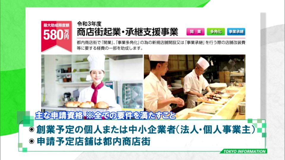 暮らしに役立つ情報をお伝えするTOKYO MX(地上波9ch)の情報番組「東京インフォメーション」(毎週月―金曜、朝7:15~)。
今回は都と東京都中小企業振興公社が都内商店街活性化に向けて実施している「商店街起業・承継支援事業」の新年度募集についてや、約150の法人の情報などを掲載した「福祉の仕事就職フォーラム」特設サイトを紹介しました。