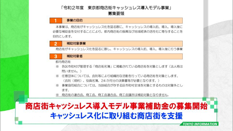 都内の商店街のキャッシュレス化を支援 機器の購入費や研修・PR費などが補助