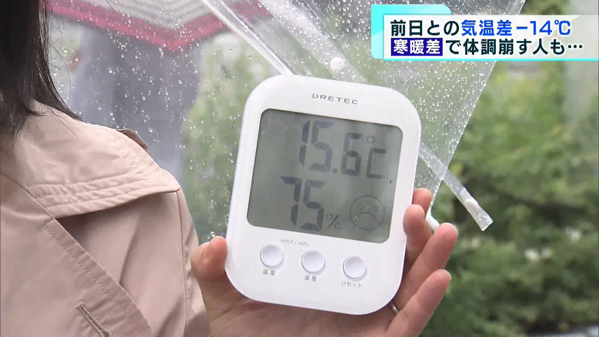5月23日の都内の気温は、前日と比べ14℃前後下がり、3月中旬から下旬並となりました。街の人からは、寒暖差で体調への影響を心配する声も聞かれました。