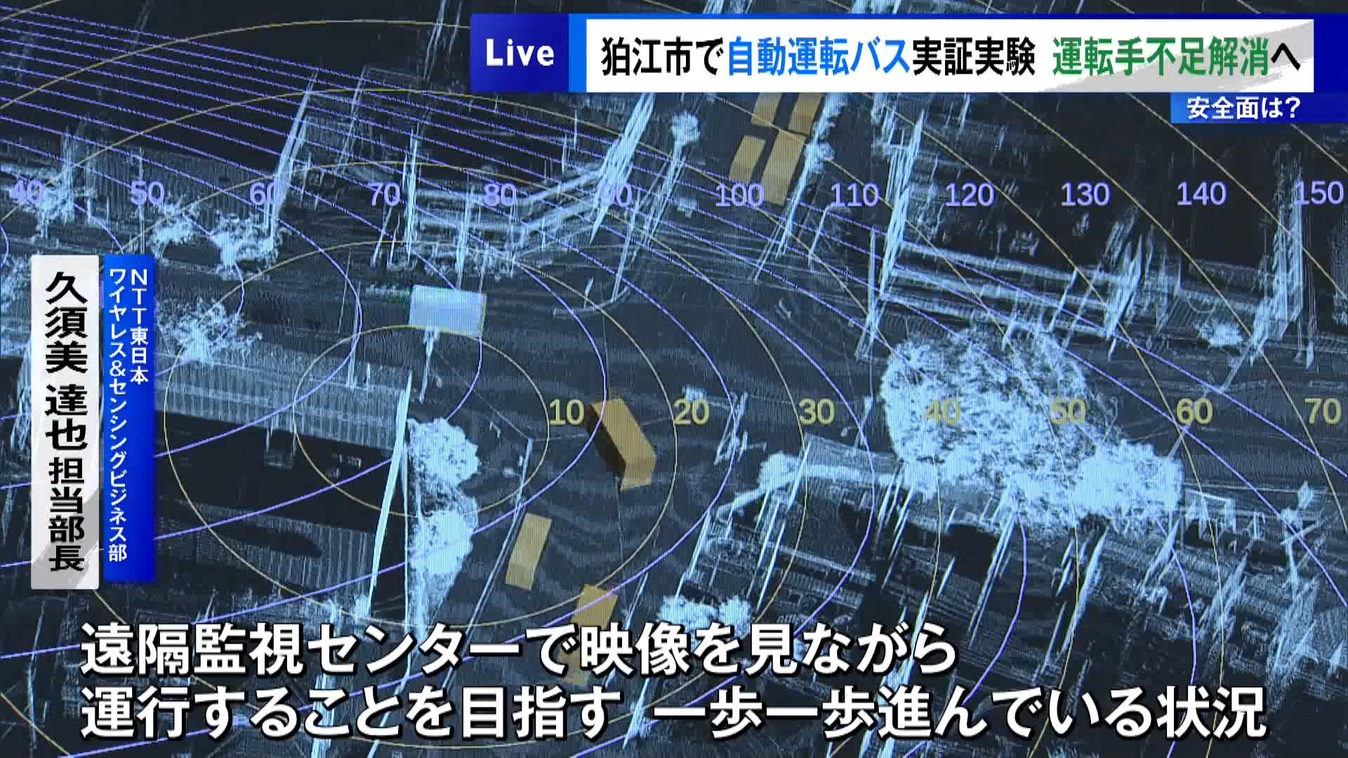 東京・狛江市で1月8日、公道での自動運転バスの実証実験が行われました。実験は小田急線・和泉多摩川駅と多摩川住宅の間で行われ、ドライバーが乗車した上で自動運行をする「レベル2」で実施されました。