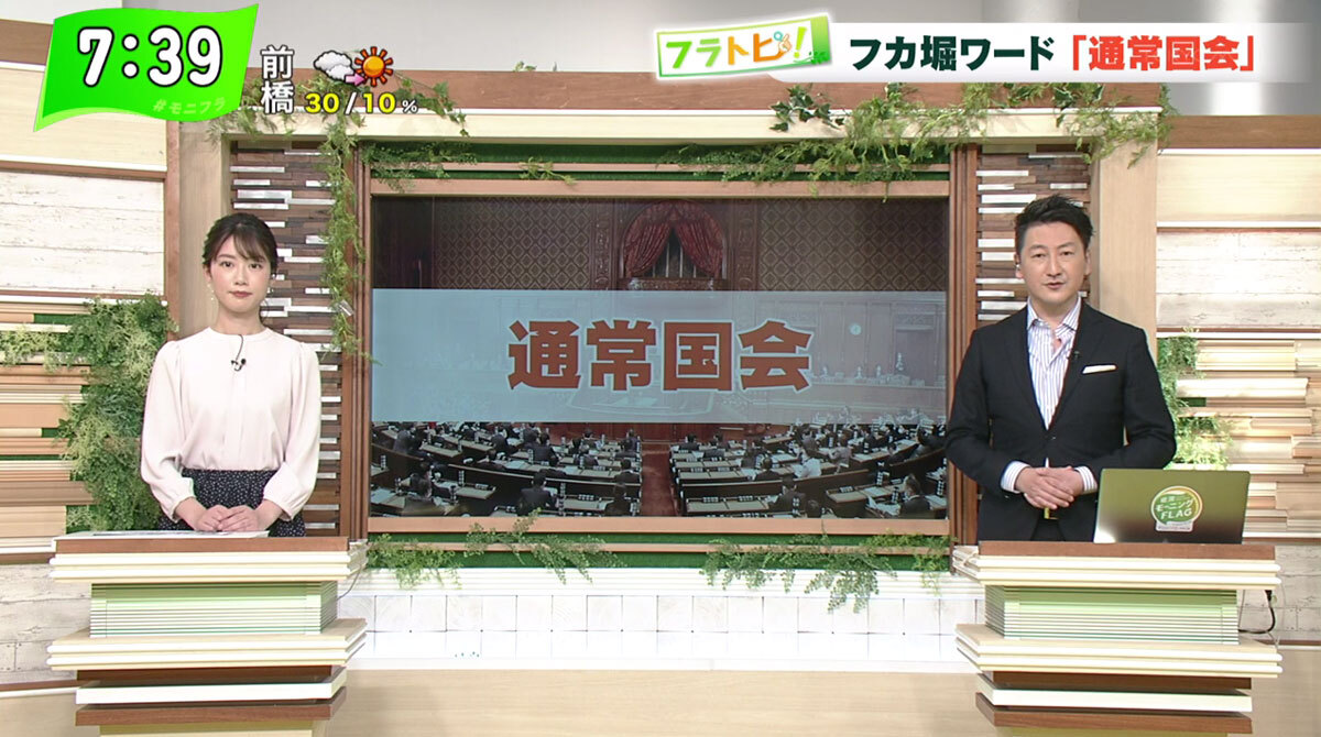 TOKYO MX(地上波9ch)朝の報道・情報生番組「堀潤モーニングFLAG」(毎週月~金曜7:00~)。6月7日(月)放送の「フラトピ!」では、現在開会中の“通常国会”を深掘りしました。