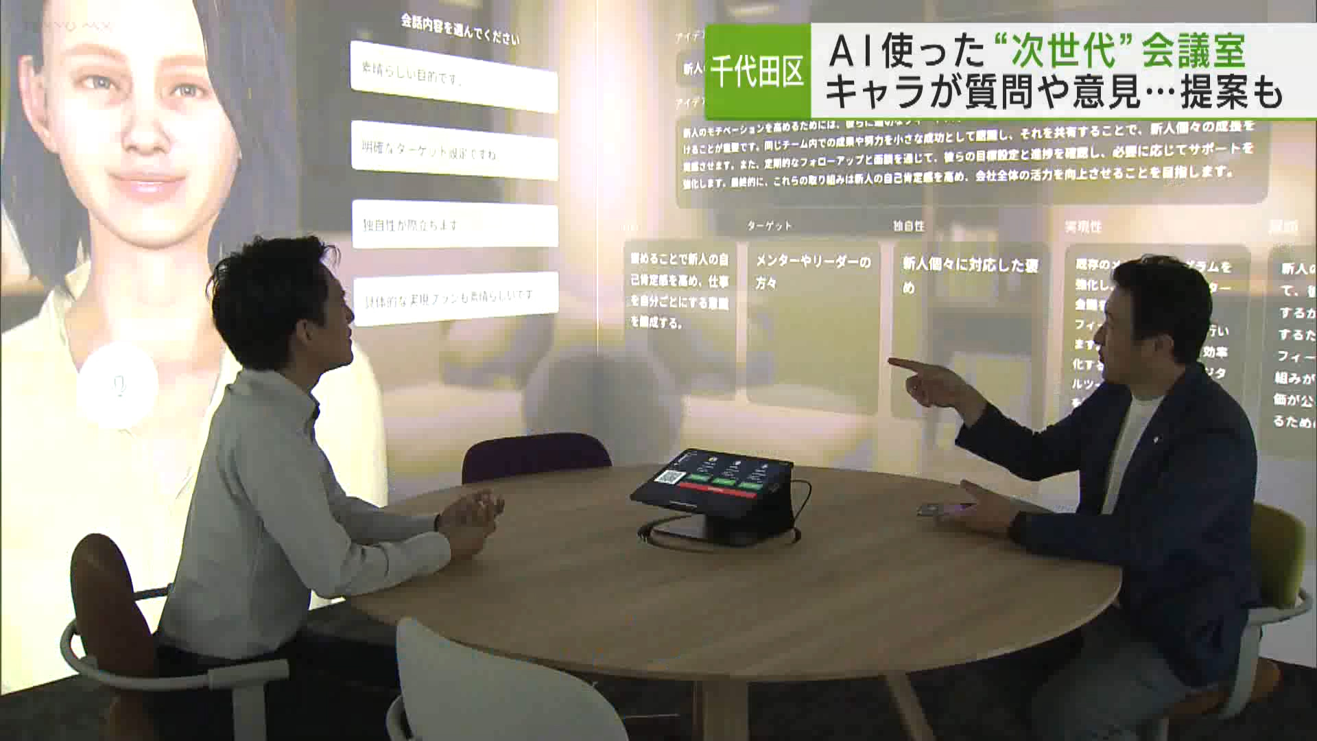 生成AIを使った「次世代」の会議室　キャラが質問や意見…提案も