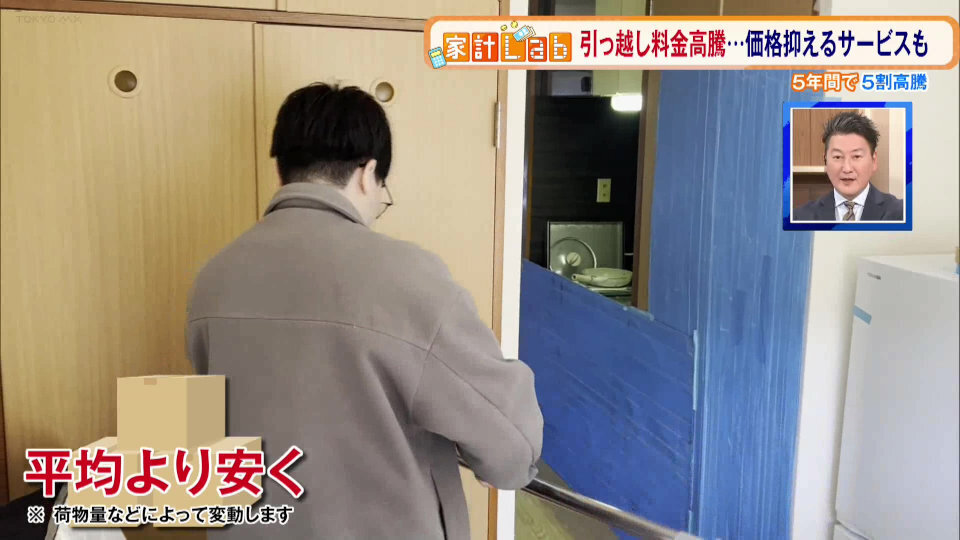 TOKYO MX（地上波9ch）の報道・情報生番組「堀潤 Live Junction」（毎週月～金曜20:00～）。家計に関するお金のニュースを深掘りする「豊崎由里絵の家計Lab」のコーナーでは、引っ越し料金高騰の裏で行われている価格を抑えるサービスに注目しました。