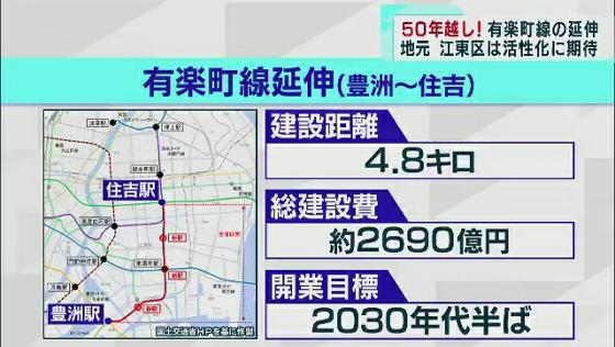 地下鉄有楽町線の延伸決定　地元の東京・江東区は地域活性化に期待