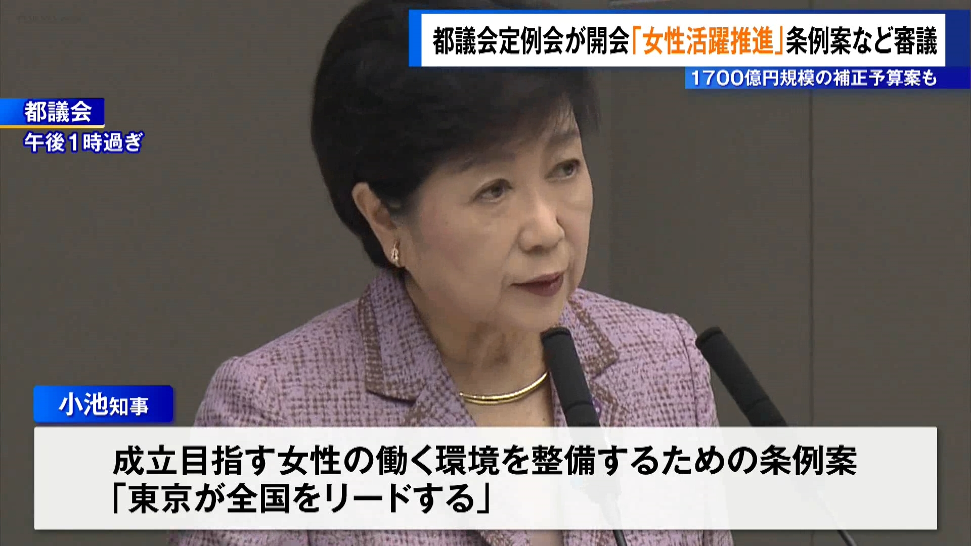 都議会の第4回定例会が12月2日開会しました。全国の都道府県で初となる雇用分野の女性活躍に向けた条例案などが審議されます。
