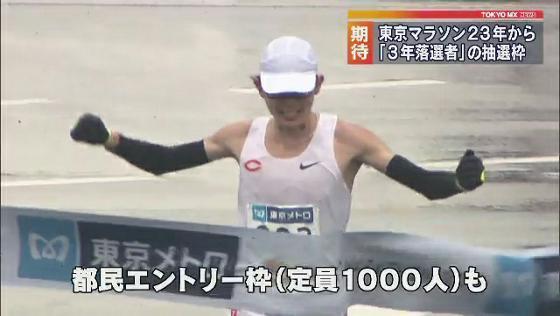 東京マラソン　2023年から連続落選者の特別抽選枠
