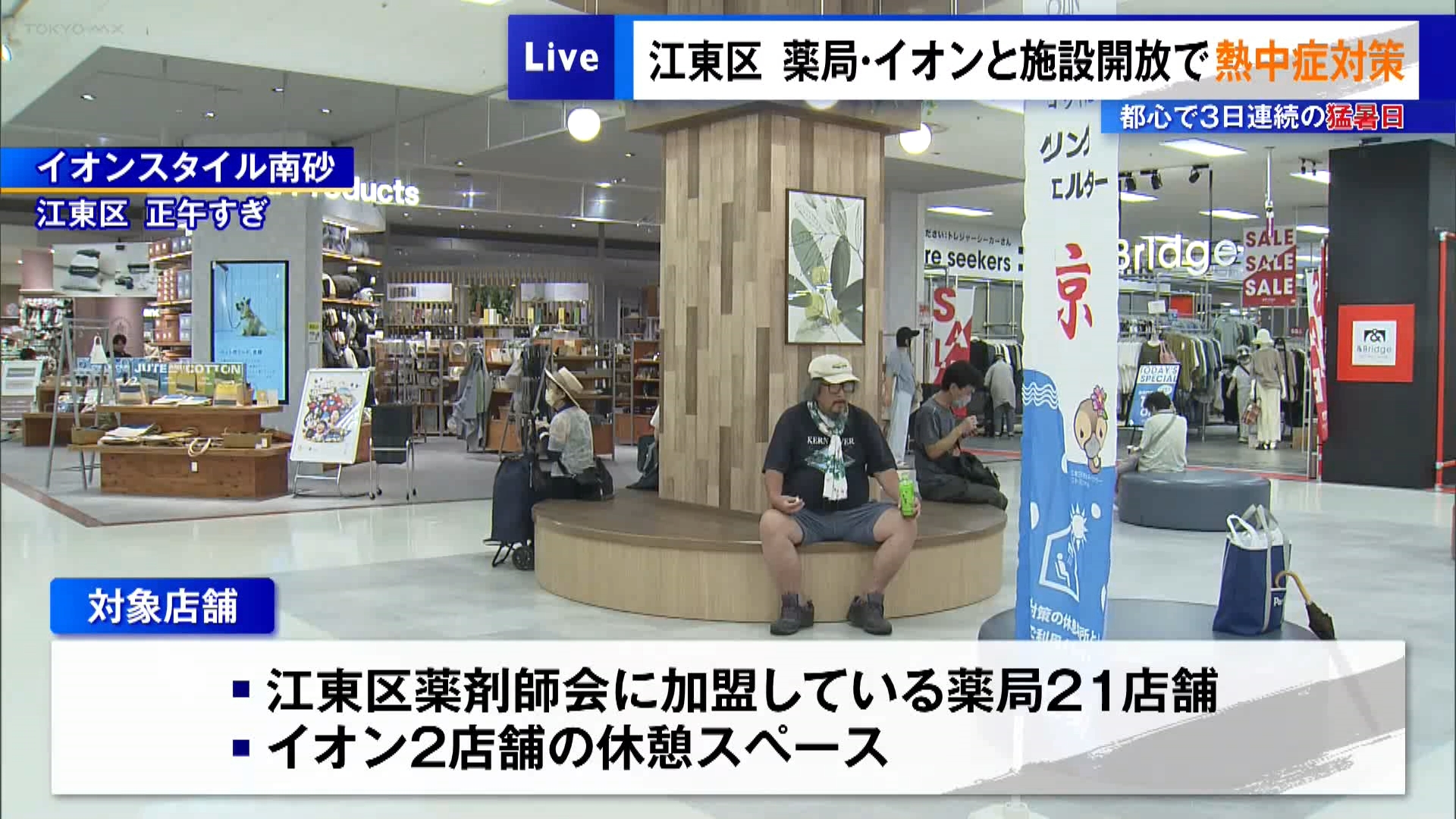 8月20日は都心で3日連続の猛暑日となるなど東京都内では熱中症への警戒が続く中、江東区で新たな熱中症対策が始まりました。