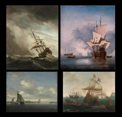 アンティーク　帆船　絵画　オランダの航海B アンティーク 帆船 絵画 オランダの航海B Frans_Huys_-